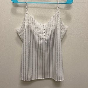 Abercrombie and Fitch Satin Cami with Lace and Button Detail